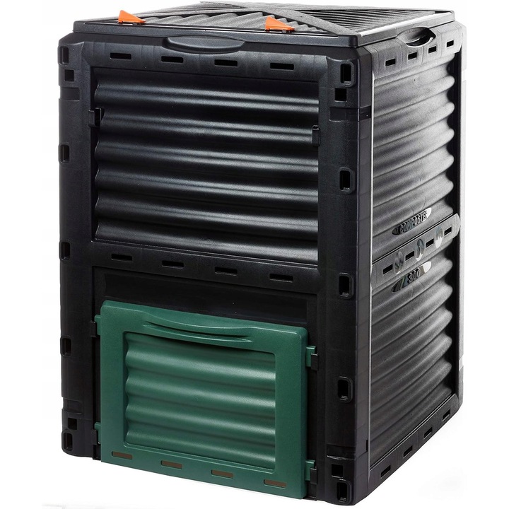 COMPOSTOR 300L CU CAPAC 83X61X61CM PENTRU DESEURI DE GRADINA SI BUCATARIE