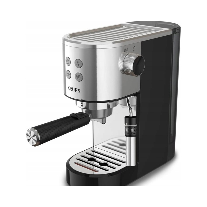 Espressor Krups Virtuoso +, 1100 W, 1 L, inox, negru/silver