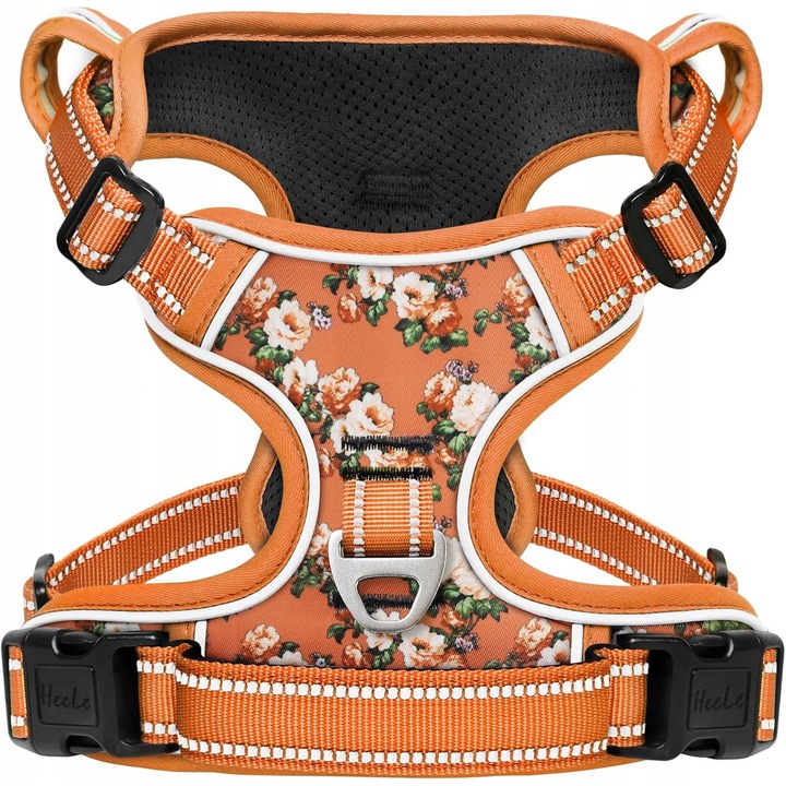 Ham pentru caini XS, floral, respirabil, reglabil, cu maner reflectorizant