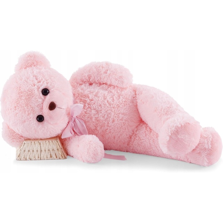 Ursulet de plus XXL, 90 cm, roz, jucarie de imbratisat si decorativa