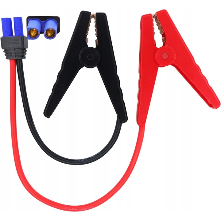 Стартов кабел EC5 12V 40см с клеми, 10 AWG, 200A, розов, за мотоциклети и автомобили