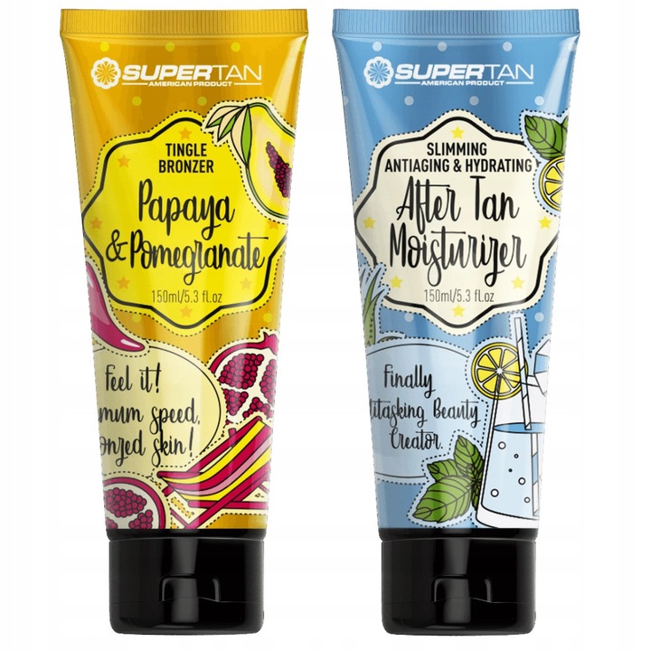 Soleo Papaya & Pomegranate önbarnító szett 1x150ml melegítő bronzosító, 1x150ml After Tan balzsam
