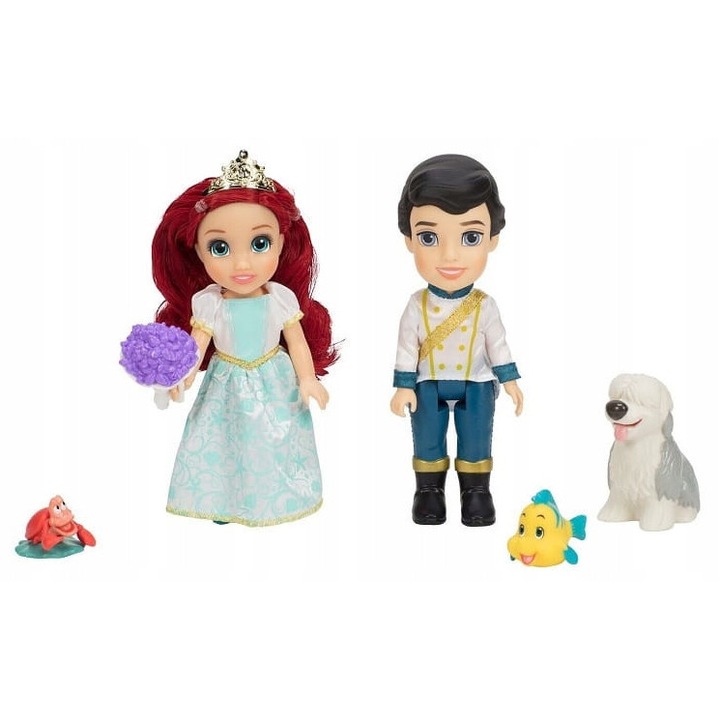 Figurakészlet: Hableány, Ariel, Eric, Sebastian, Flounder, Max, 15cm