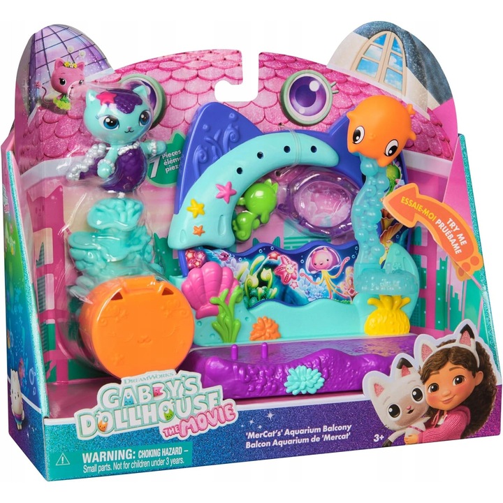 Set acvariu cu figurina MerCat si accesorii, 11,4x6x11,1cm, pentru copii 3+