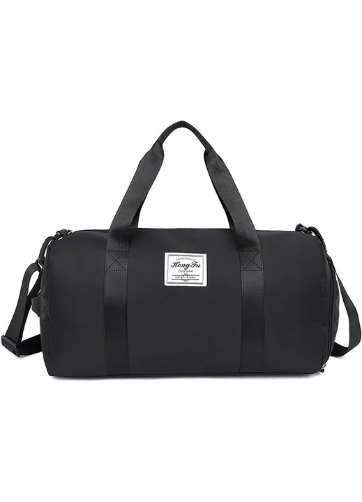 Geanta sport femei waterproof cu buzunar pentru incaltaminte, neagra