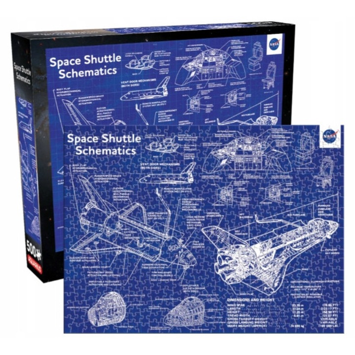 Puzzle 500 el., Aquarius, NASA Schemat Wahadlowca, multicolor