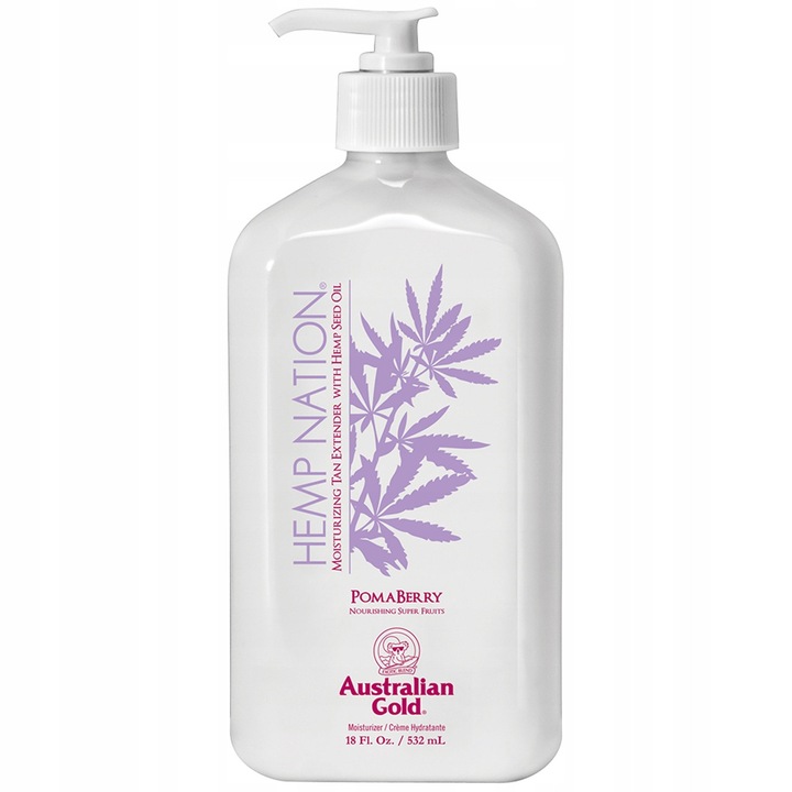 Australian Gold Hemp Nation Pomaberry bronzhosszabbító balzsam, 535 ml, kenderolajjal, száraz és normál bőrre