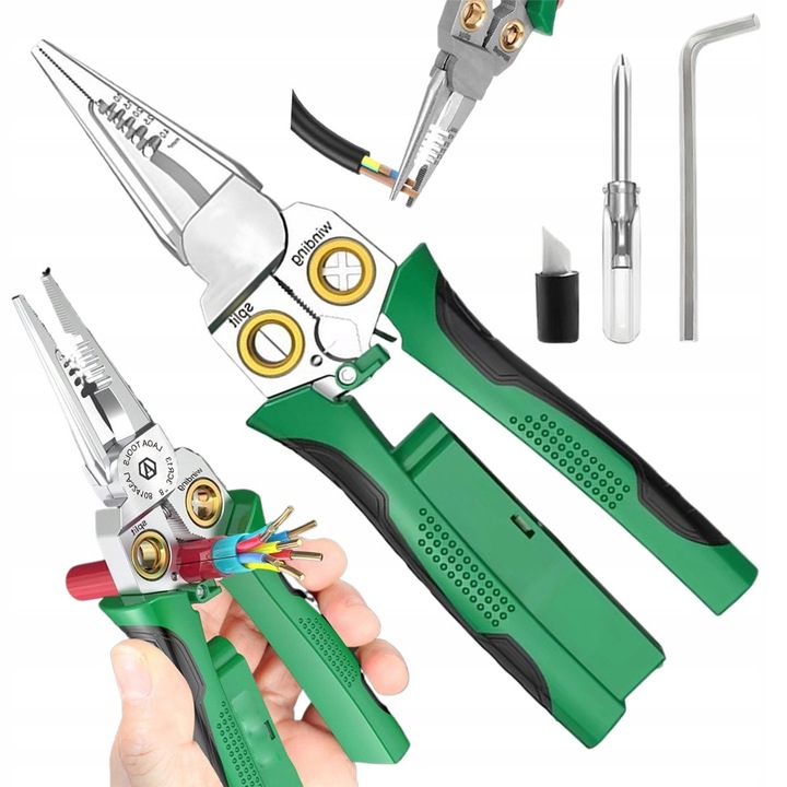 Cleste multifunctional pentru dezizolare, BEDEE, 8 in 1, verde, 20,7 cm
