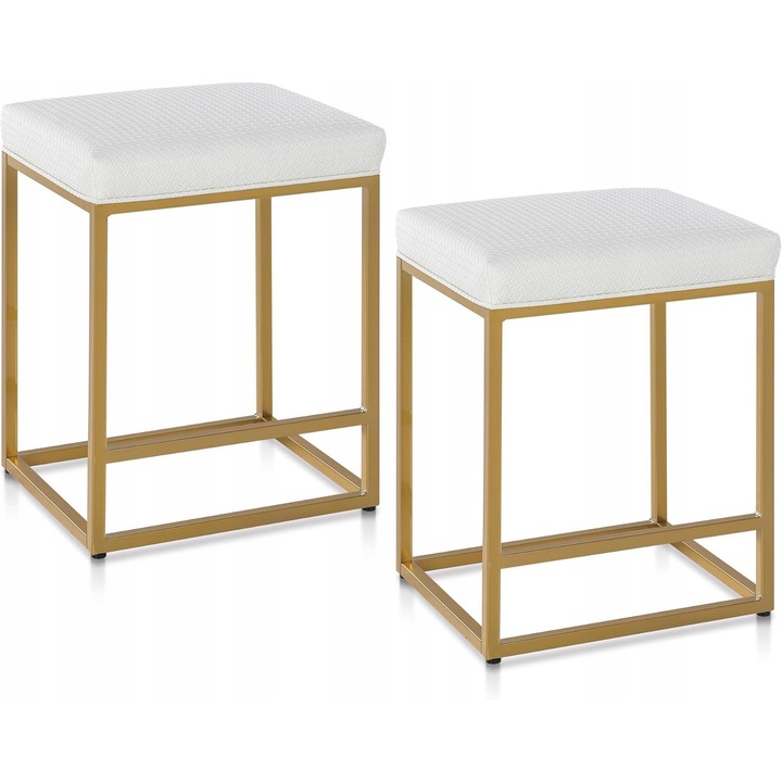 Set de scaune bar, 61 cm, fara spatar, piele PU, 40x48x61 cm, 2 bucati