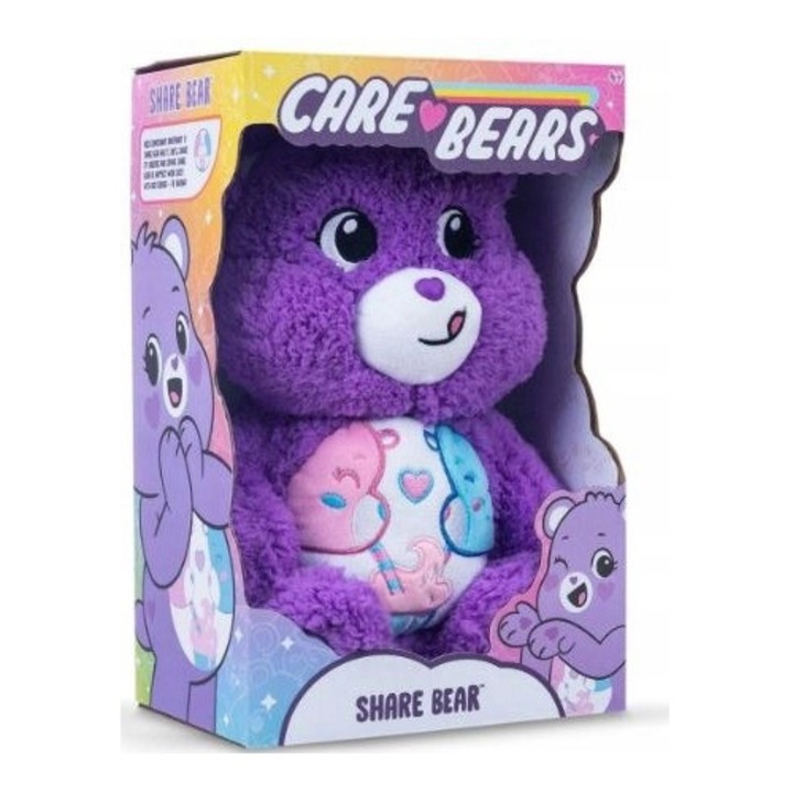 Jucarie de plus, Basic Fun!, Troskliwe Misie, 35 cm, violet