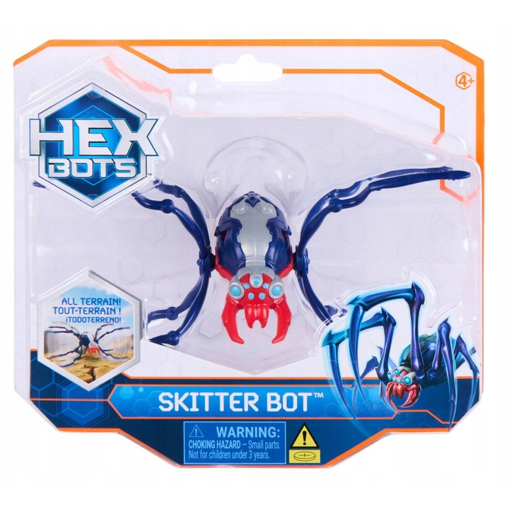 Robot de jucarie, Hexbug, Hexbots Skitter Bot, granat, 6076621