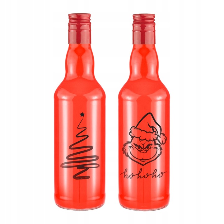 Set 20 Sticle 500ml cu Imprimare Festiva pentru Bauturi, transparent