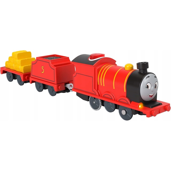 Trenulete de jucarie, Gadajacy Kuba, Thomas & Friends, rosu, set cu 2 vagoane