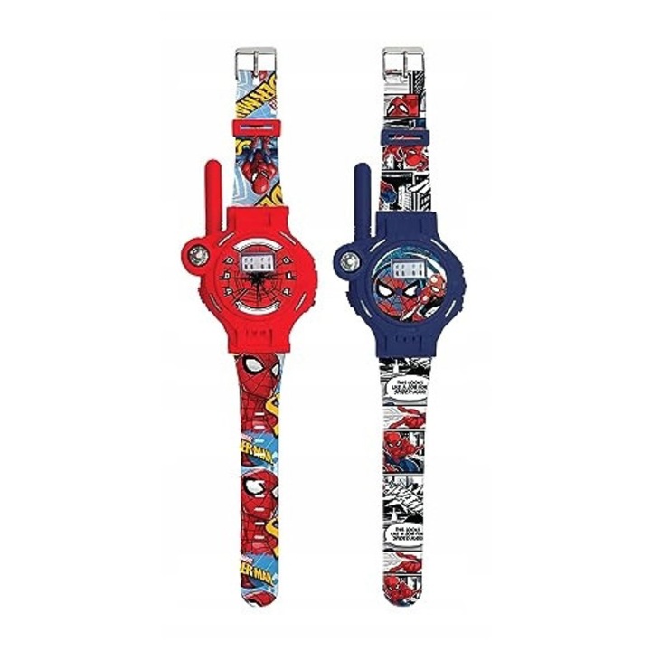 Pókember walkie-talkie óra, 2 darabos szett, 200m hatótávolság, iránytűvel és zseblámpával, 1.9x5.7x8.5cm