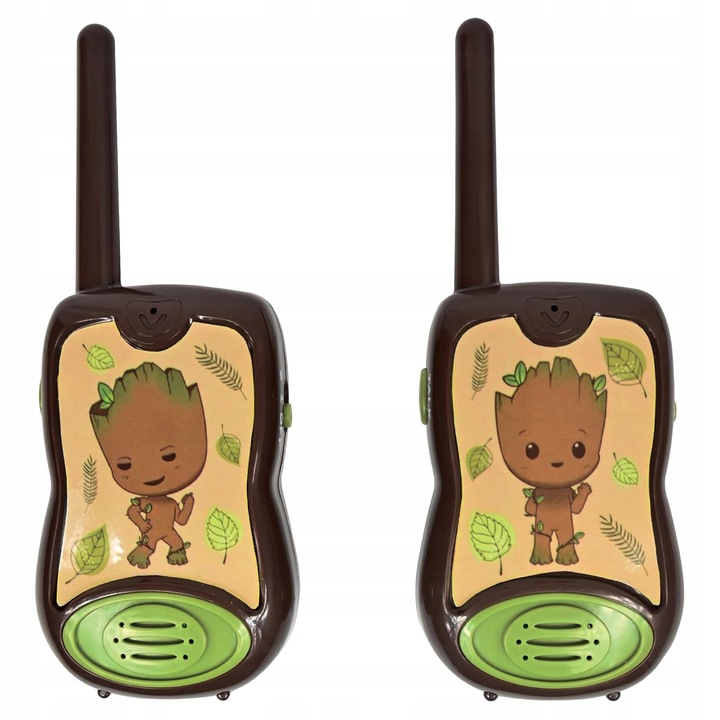 Set 2 walkie-talkie pentru copii Groot, 200m, 3+ ani, antena flexibila, culori diverse, Lexibook