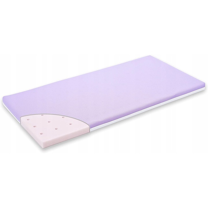 Materac copii Traeumeland 60x120cm, violet, cu ventilatie optima, inclusa husa reutilizabila