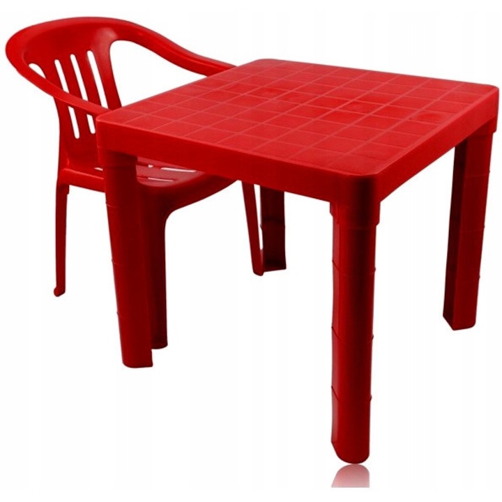 Masa plastic copii 3-6 ani, rosu, 42x46x46 cm