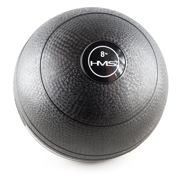 Minge fitness HMS 8 kg, 22,5 cm, neagra, antiderapanta