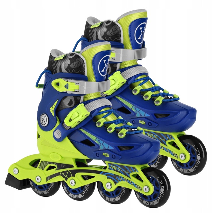 Role reglabile Nils Extreme NA1055, granat, 35-38, roti cauciuc 82A, ABEC-7