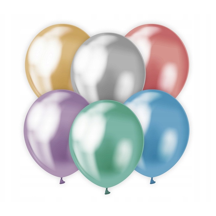 Set baloane metalice 30 cm, Beauty&Charm, mix rosu, 50 bucati