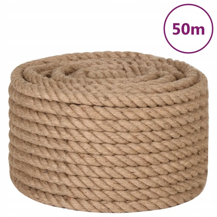 Juta kötél 20mm x 50m, barna, 100% természetes