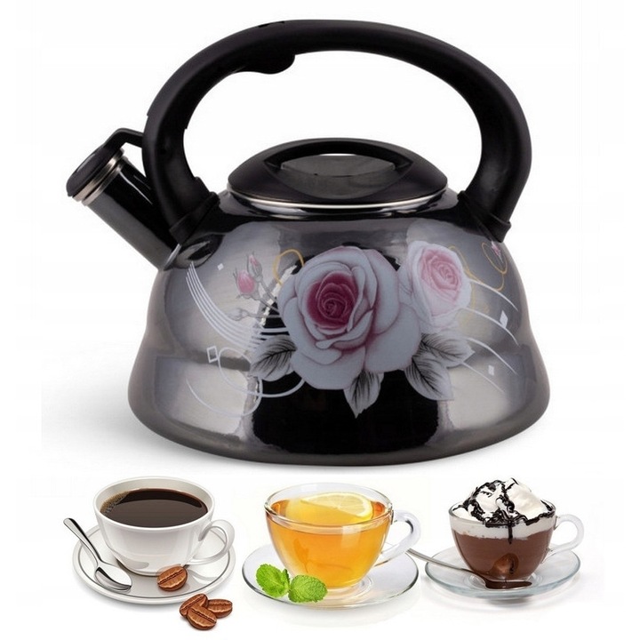 Zománcozott teáskanna síppal, 3,0 L Edenberg, indukciós és gázfőzőlaphoz