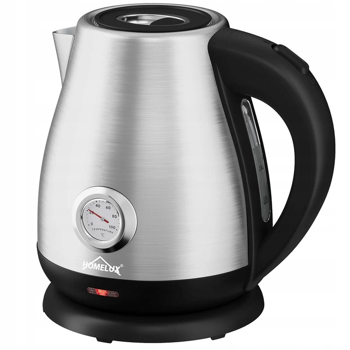 Fierbator electric retro cu termometru, 1,7 L, 2200 W, inox, Homelux