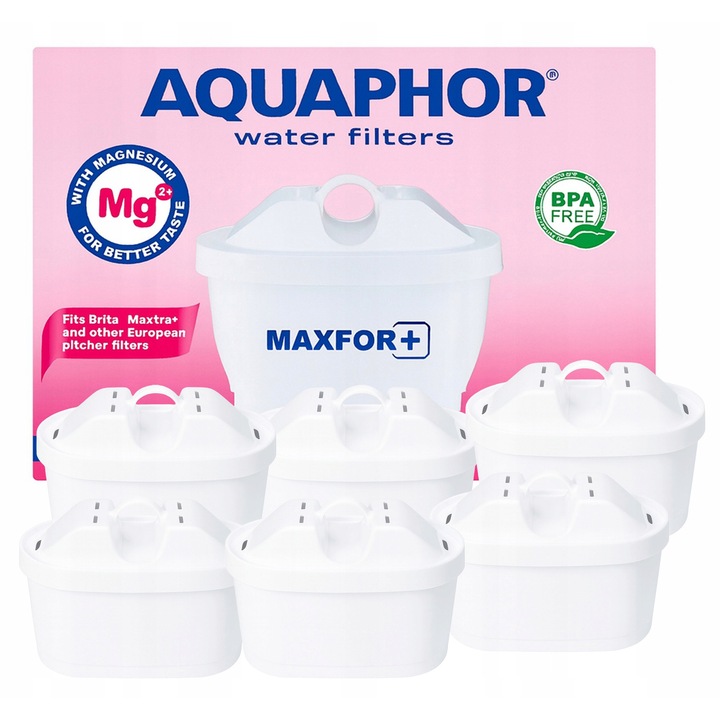 Set 6 Wkladow Filtrante Aquaphor Maxfor Mg+, Filtrare apa, Ovale, BPA Free
