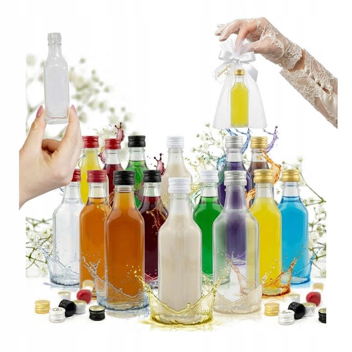 Set 50 sticle Katowka 50ml, Bimberek, sticla transparenta, 11,7x3,2cm