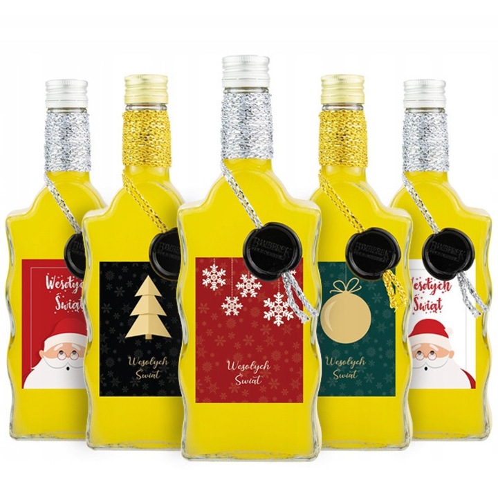 Sticla decorativa Bimberek, 500ml, set 10 bucati, fara culoare, 23x8,2cm