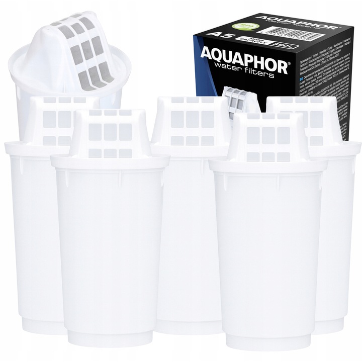 Set 5 Rezerve Filtru, Aquaphor A5 pentru Carti, Filtrare avansata, 1750 litri, BPA FREE