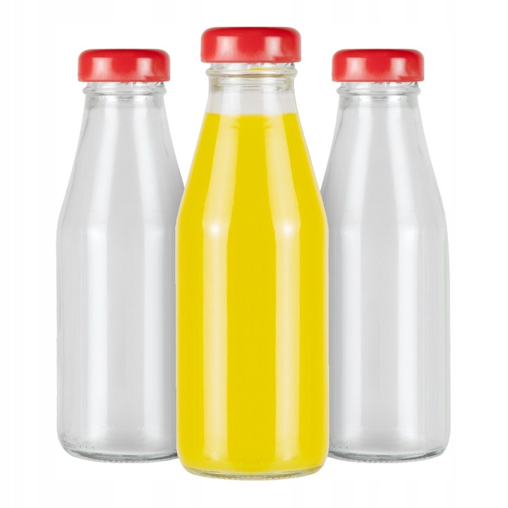 Set de 50 sticle din sticla pentru suc 200 ml, fara culoare, 15,5x5cm