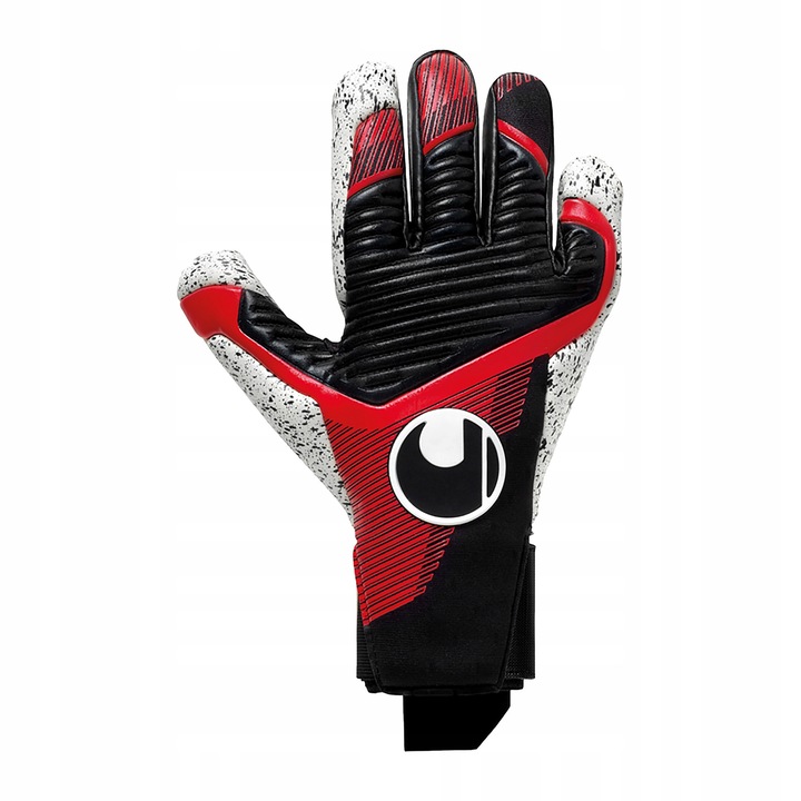 Sportkesztyű, Uhlsport, Powerline Supergrip+, fekete/piros/fehér, 10.5