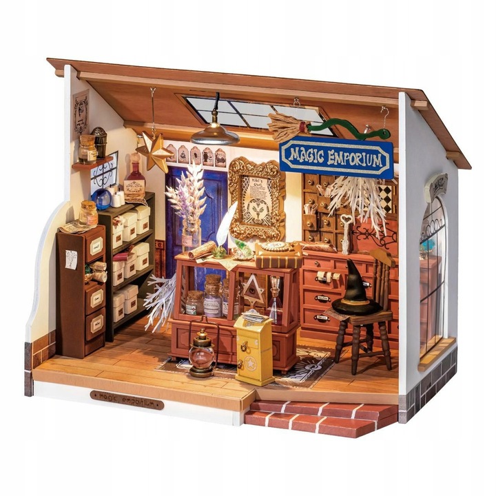 Set de constructie 3D Robotime - Kiki's Magic Emporium, LED, 17,5x13,3x21,5cm