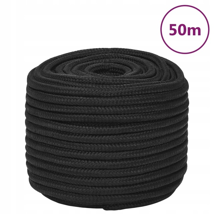 Polipropilén kötél 12mm, 50m, fekete, időjárásálló