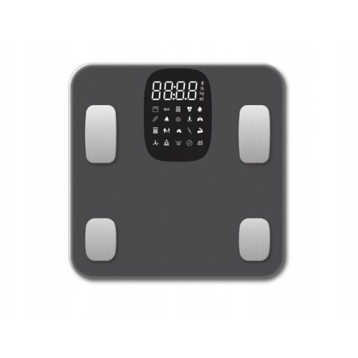 Cantar corporal electronic Bluetooth, WAGA LAZIENKOWA, sticla, model SMART LITE