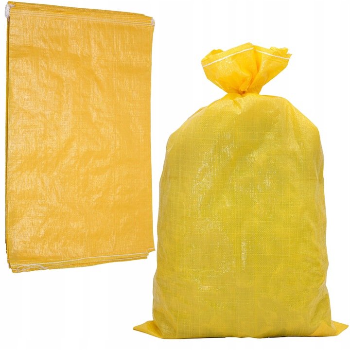 Sac polipropilenic 50x85cm, galben, 1 buc, pentru carbune, cereale, materiale de constructie