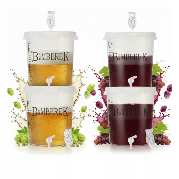Set 4x recipient Fermentatie 33L, transparent