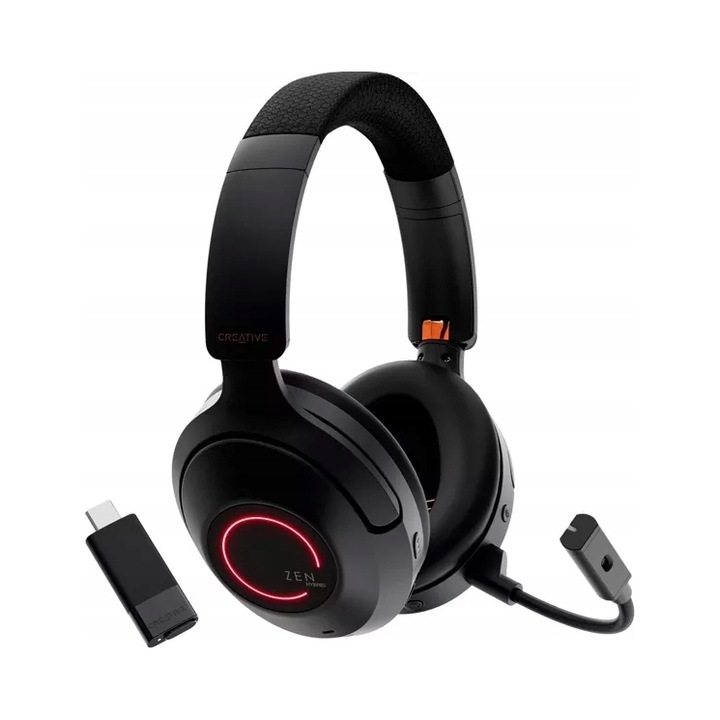 Casti wireless Creative ZEN Hybrid Pro Classic, negru, 40mm, autonomie 100 ore, set cu microfon detasabil