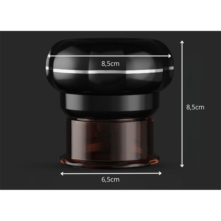 Banca chineza electrica de masaj cu incalzire, 12 niveluri de putere, set cu cablu USB-C si 2 capete, neagra