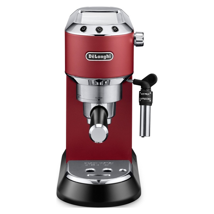 Espressor DeLonghi EC 685.R, 1350W, 15 bar, rosu, 30,5x14,9x33cm, set cu 3 filtre