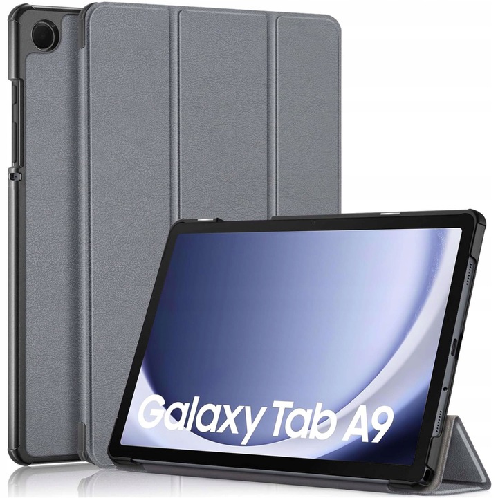 Etui Samsung Galaxy Tab A9 2023 8.7" X110/X115, Alogy Book Cover, gri, cu functie Sleep/Wake Up