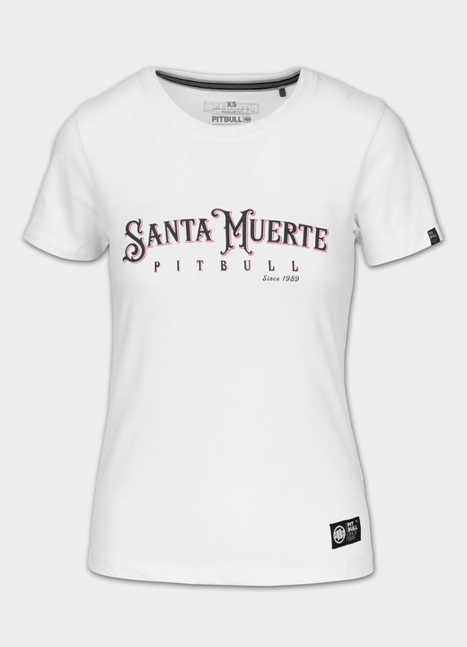 Дамска тениска Pitbull, Santa Muerte, бяла, 100% памук