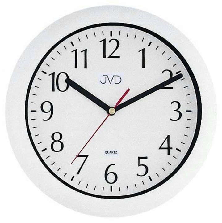 Ceas de perete JVD SH494, alb, 31cm, mecanism cu quartz, rezistent la apa