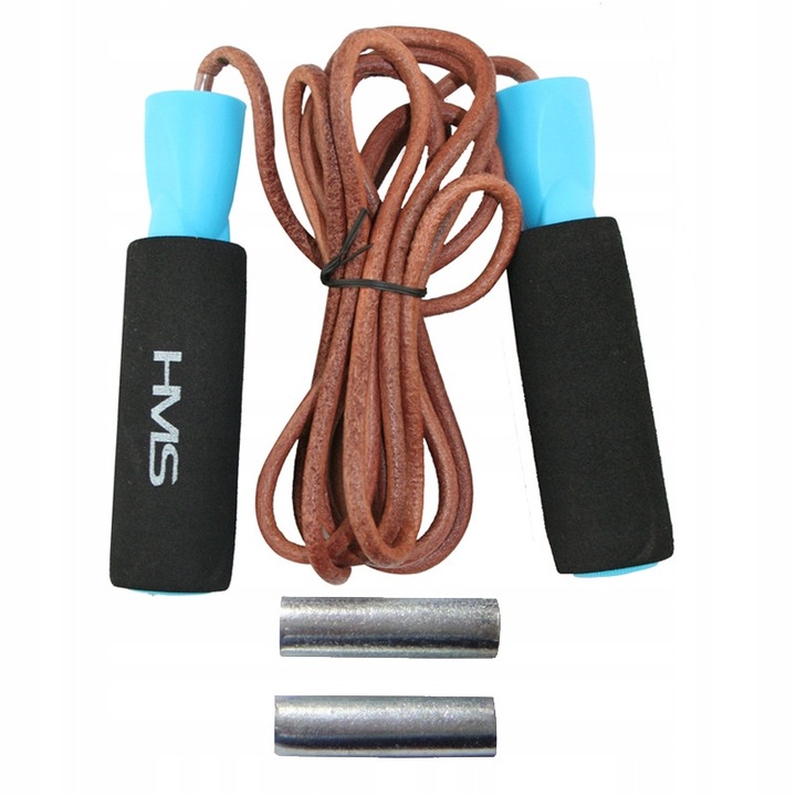 Въже за скачане, SK17, кожа, 270см, с тежести 2x125г
