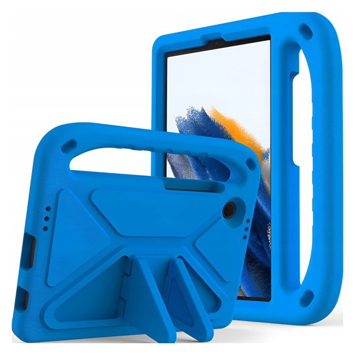 Etui Alogy Kids Case pentru Samsung Galaxy Tab A9 2023 8.7", Niebieski, cu suport, material EVA