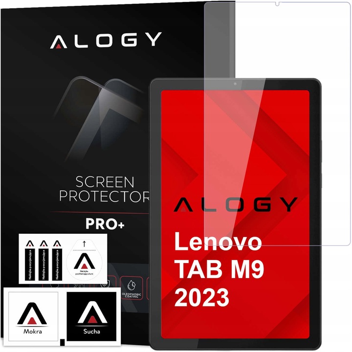 Szklo hartat Alogy Screen Protector Pro+ 9H pentru Lenovo Tab M9 2023, 130x209mm, set complet