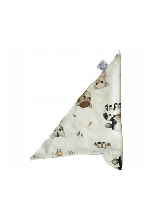 Sal triunghiular cu boneta din bambus Bonjour Cherie, model Ferma, 35x65 cm, 100% viscoza bambus