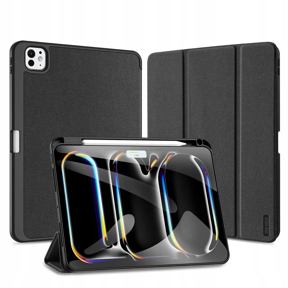 Husa Dux Ducis Domo pentru iPad Pro 11 (2024) M4, 5th gen (A2836/A2837/A3006), folio cu suport si slot pentru Apple Pencil, policarbonat + textil, negru, VT8GJXXCZC