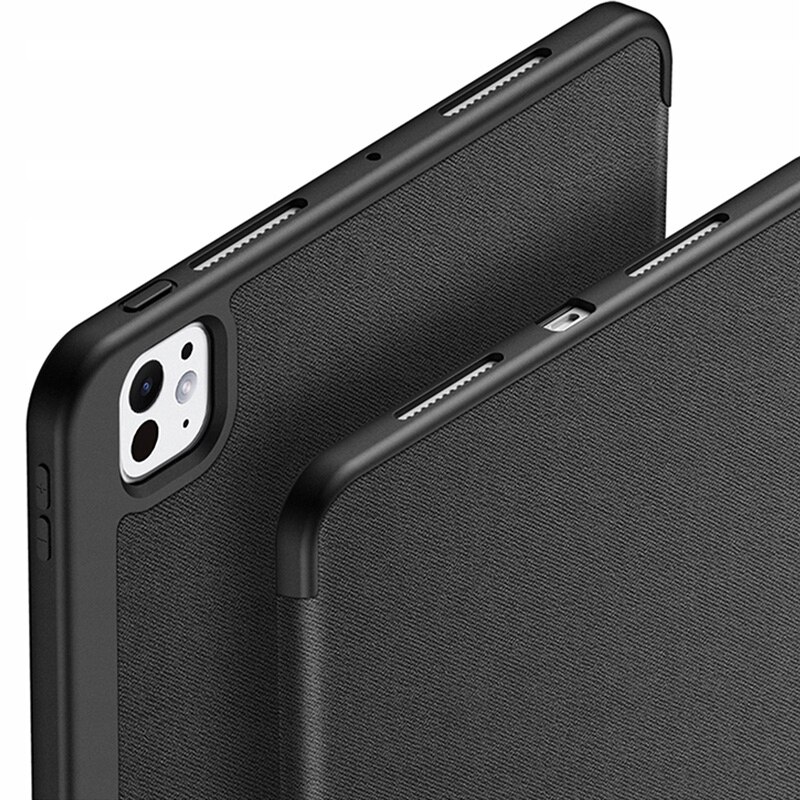 Husa Dux Ducis Domo pentru iPad Pro 11 (2024) M4, 5th gen (A2836/A2837/A3006), folio cu suport si slot pentru Apple Pencil, policarbonat + textil, negru, VT8GJXXCZC